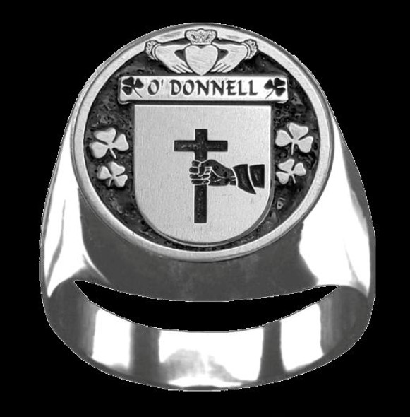 ODonnell Irish Coat Of Arms Family Crest Mens Sterling Silver Ring