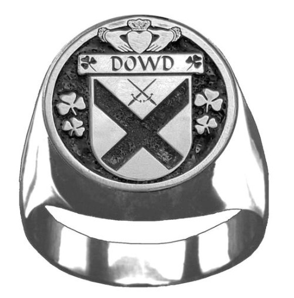 Dowd Irish Coat Of Arms Family Crest Mens Sterling Silver Ring