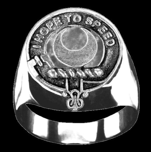 Cathcart Clan Badge Mens Clan Crest Sterling Silver Ring