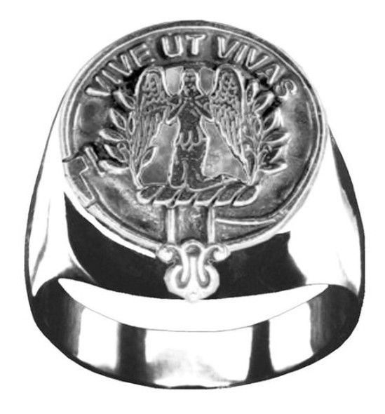 Falconer Clan Badge Mens Clan Crest Sterling Silver Ring