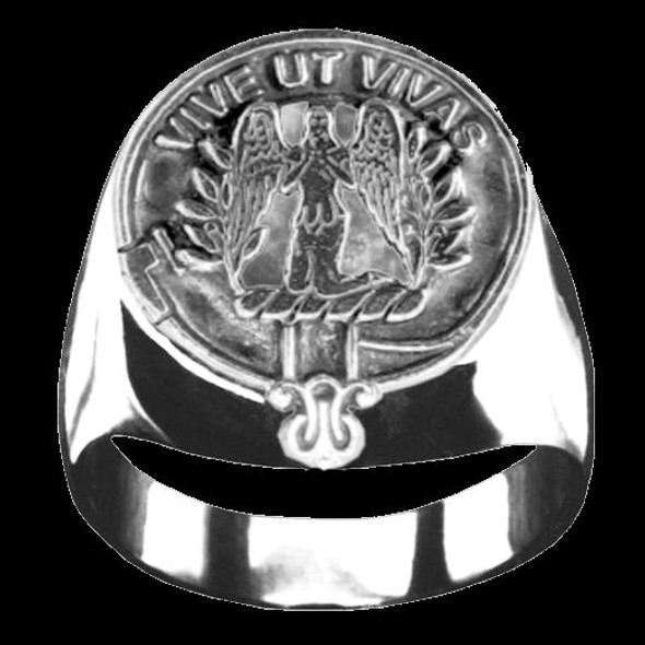 Falconer Clan Badge Mens Clan Crest Sterling Silver Ring