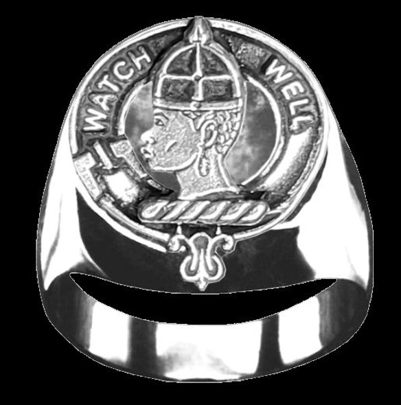 Haliburton Clan Badge Mens Clan Crest Sterling Silver Ring