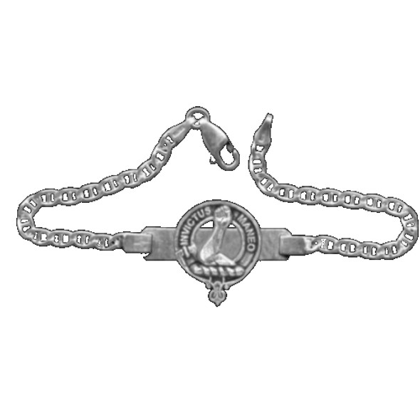 Armstrong Clan Badge Link Ladies Sterling Silver Clan Crest Bracelet