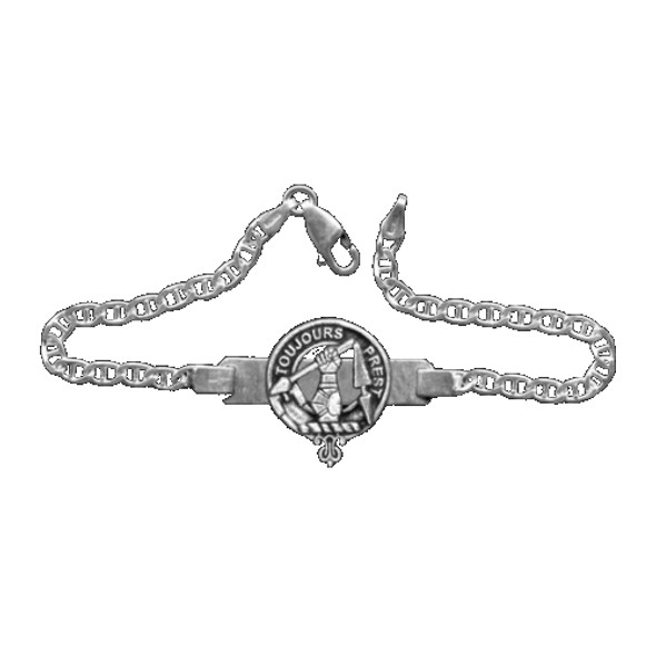 Carmichael Clan Badge Link Ladies Sterling Silver Clan Crest Bracelet