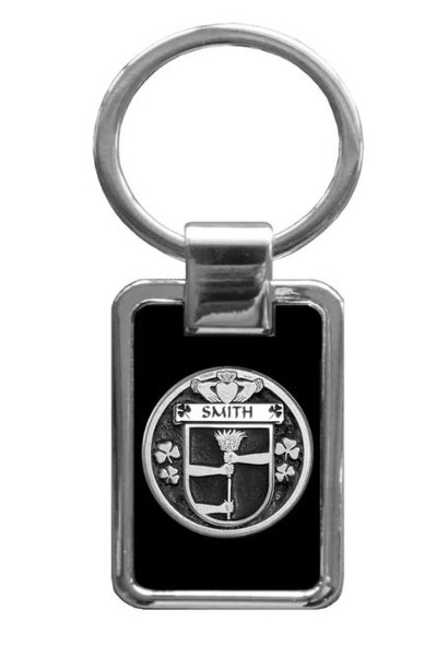 Smith Irish Coat Of Arms Stainless Steel Silver Family Crest Keyring