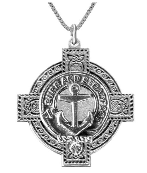 Clark Clan Badge Celtic Cross Stylish Pewter Clan Crest Pendant