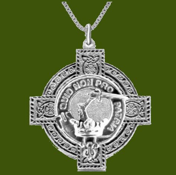 Dewar Clan Badge Celtic Cross Stylish Pewter Clan Crest Pendant