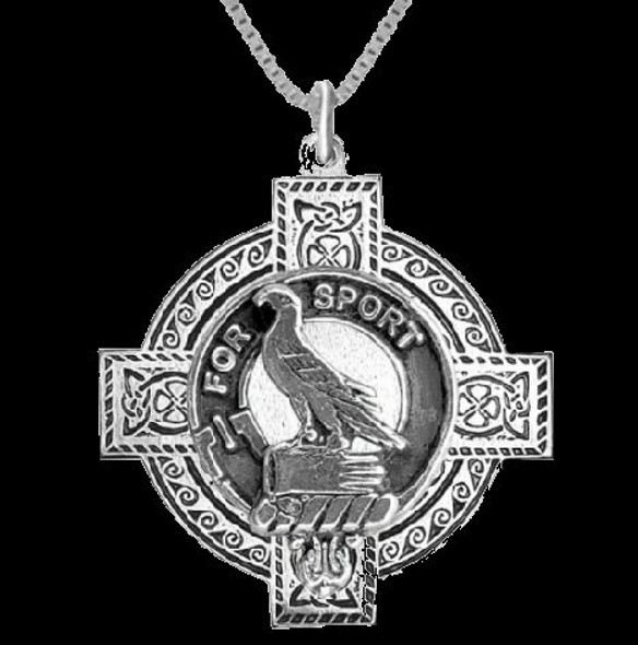 Clelland Clan Badge Celtic Cross Sterling Silver Clan Crest Pendant