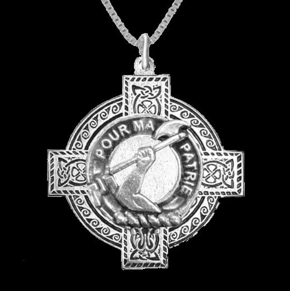Cooper Clan Badge Celtic Cross Sterling Silver Clan Crest Pendant