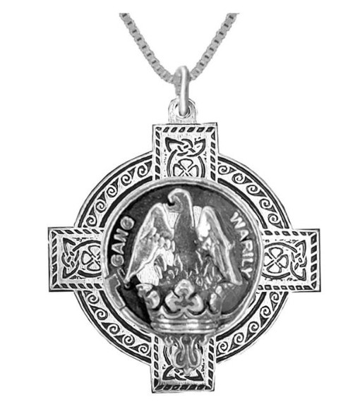 Drummond Clan Badge Celtic Cross Stylish Pewter Clan Crest Pendant