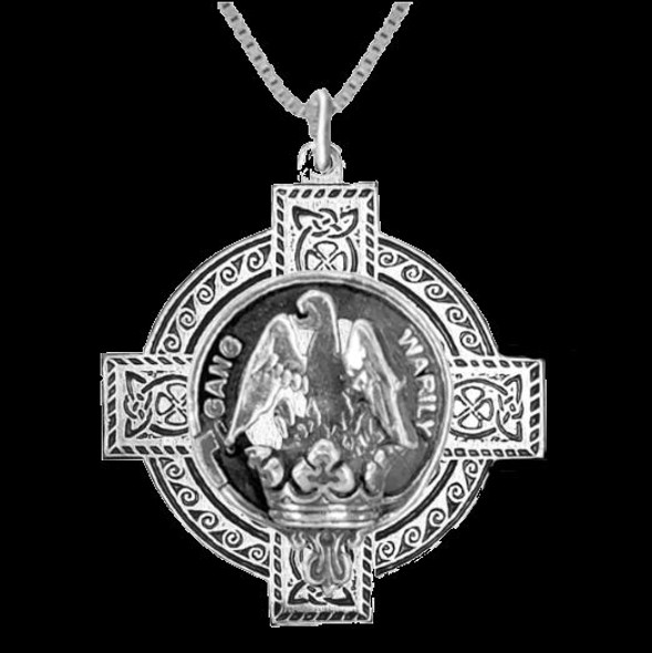 Drummond Clan Badge Celtic Cross Sterling Silver Clan Crest Pendant