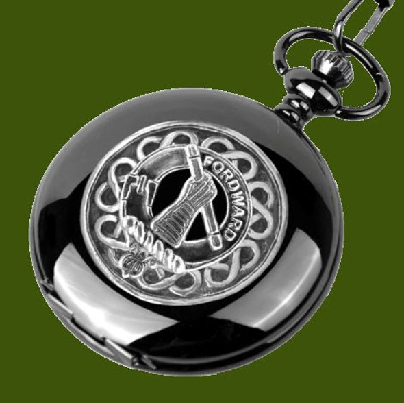 Balfour Clan Badge Pewter Clan Crest Black Hunter Pocket Watch