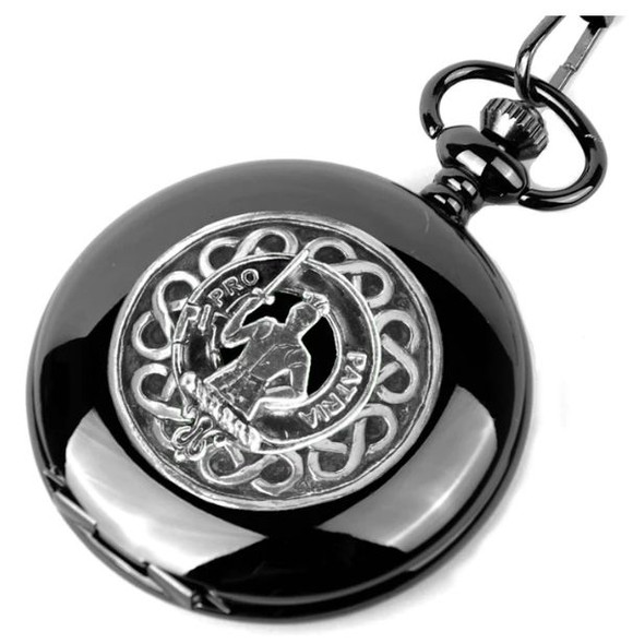 Bannerman Clan Badge Pewter Clan Crest Black Hunter Pocket Watch