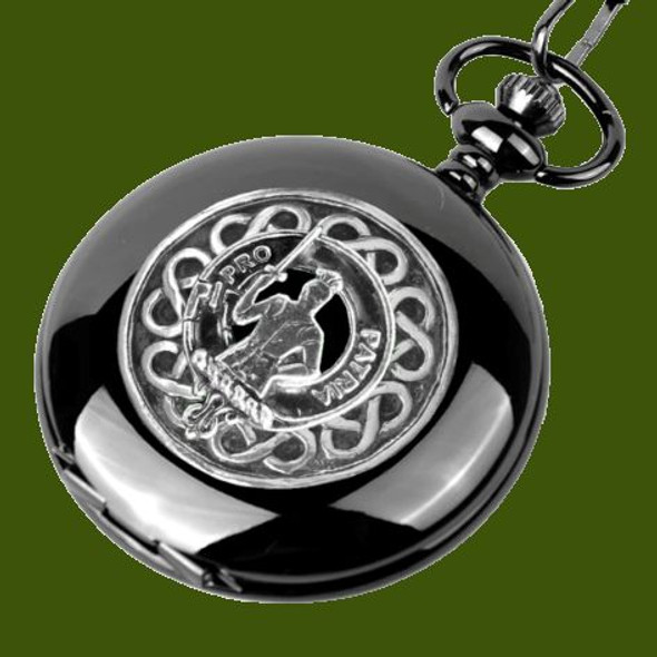 Bannerman Clan Badge Pewter Clan Crest Black Hunter Pocket Watch