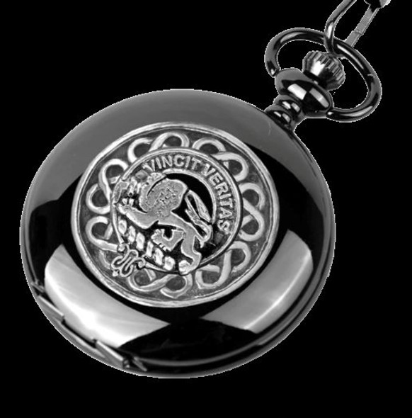 Baxter Clan Badge Silver Clan Crest Black Hunter Pocket Watch