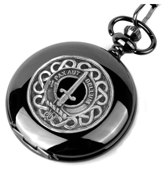 Blaine Clan Badge Pewter Clan Crest Black Hunter Pocket Watch