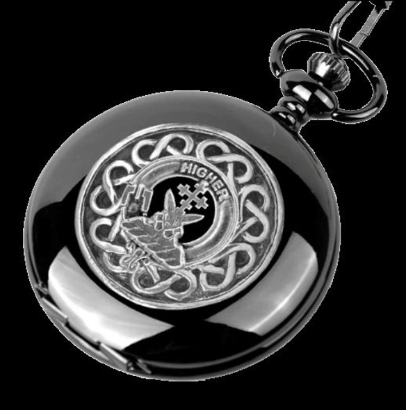 Galloway Clan Badge Silver Clan Crest Black Hunter Pocket Watch