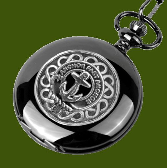 Gray Clan Badge Pewter Clan Crest Black Hunter Pocket Watch