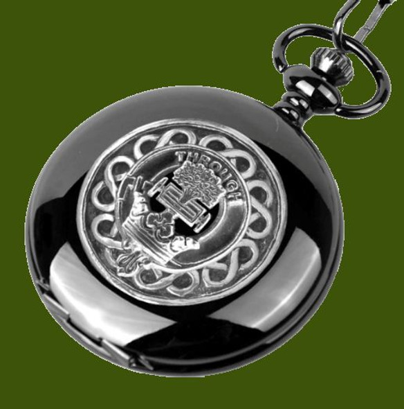 Hamilton Clan Badge Pewter Clan Crest Black Hunter Pocket Watch