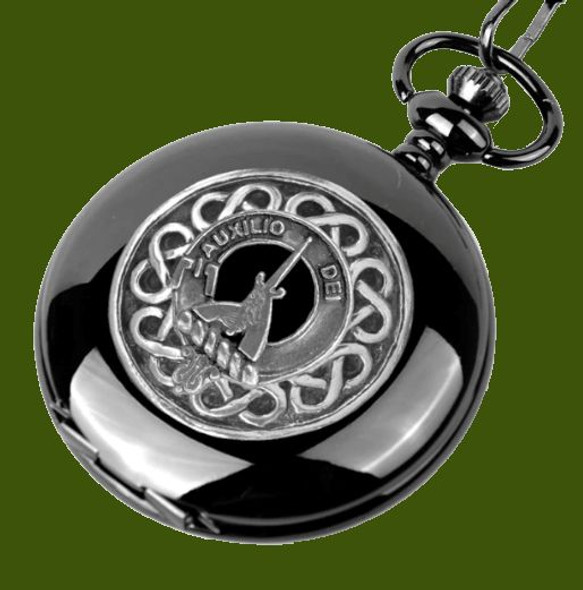 Muirhead Clan Badge Pewter Clan Crest Black Hunter Pocket Watch