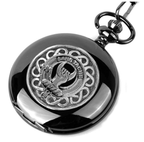 Napier Clan Badge Pewter Clan Crest Black Hunter Pocket Watch