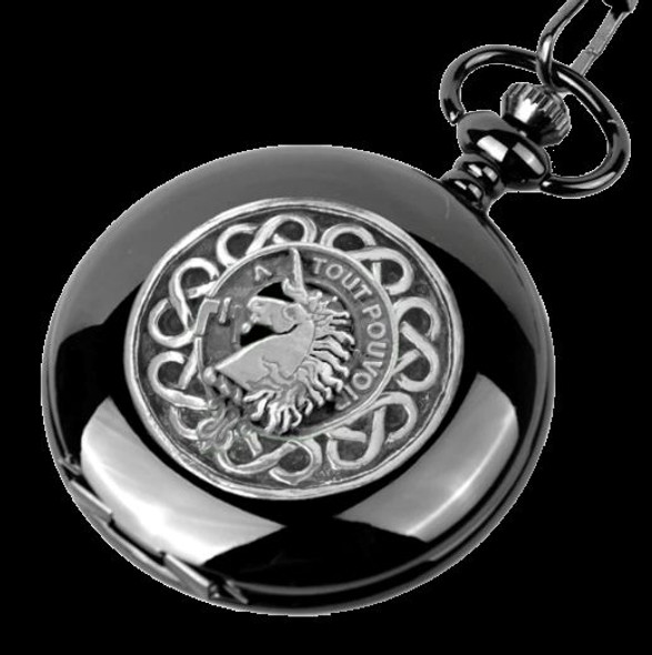 Oliphant Clan Badge Silver Clan Crest Black Hunter Pocket Watch