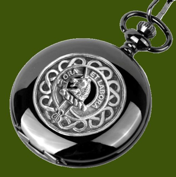 Ramsay Clan Badge Pewter Clan Crest Black Hunter Pocket Watch