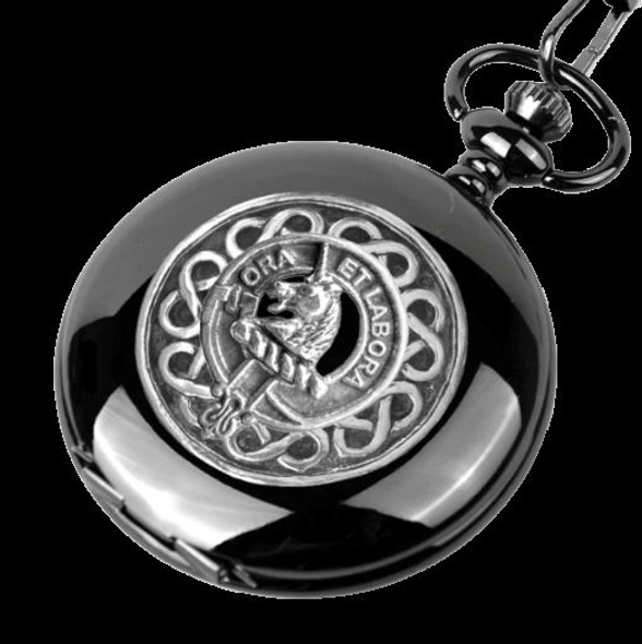 Ramsay Clan Badge Silver Clan Crest Black Hunter Pocket Watch