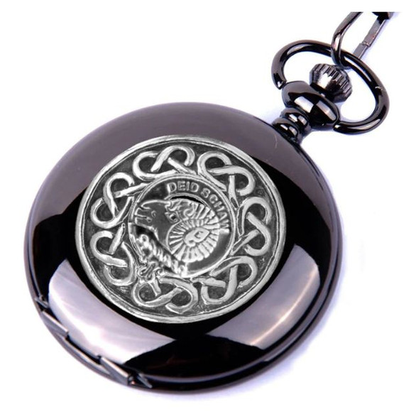 Ruthven Clan Badge Silver Clan Crest Black Hunter Pocket Watch