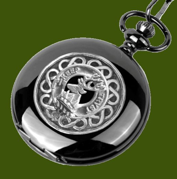 Sempill Clan Badge Pewter Clan Crest Black Hunter Pocket Watch