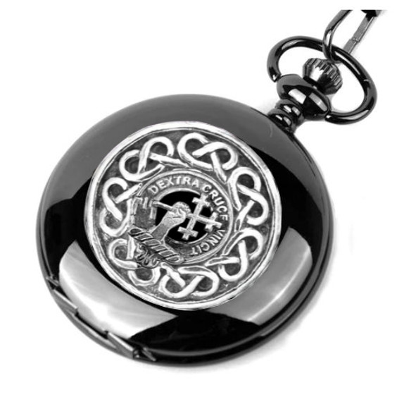 Sheppard Clan Badge Silver Clan Crest Black Hunter Pocket Watch