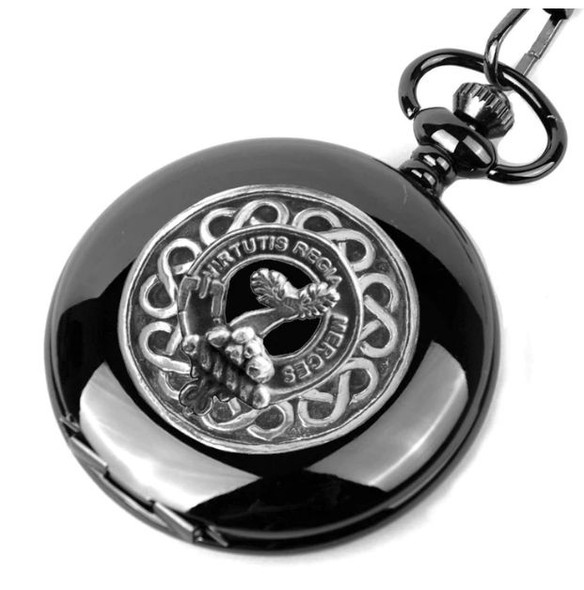 Skene Clan Badge Silver Clan Crest Black Hunter Pocket Watch