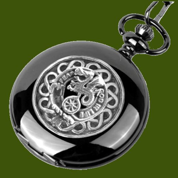 Somerville Clan Badge Pewter Clan Crest Black Hunter Pocket Watch