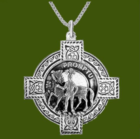 Trotter Clan Badge Celtic Cross Stylish Pewter Clan Crest Pendant