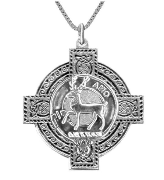 Scott Clan Badge Celtic Cross Stylish Pewter Clan Crest Pendant