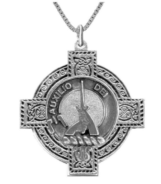 Muirhead Clan Badge Celtic Cross Stylish Pewter Clan Crest Pendant