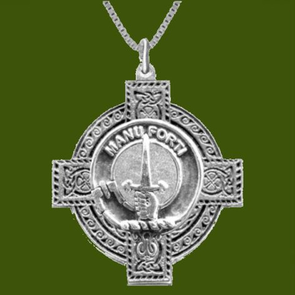 Mackay Clan Badge Celtic Cross Stylish Pewter Clan Crest Pendant