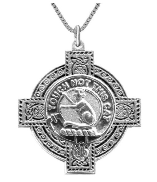 MacGillivray Clan Badge Celtic Cross Stylish Pewter Clan Crest Pendant