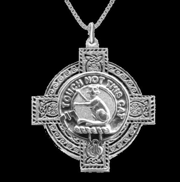 MacGillivray Clan Badge Celtic Cross Sterling Silver Clan Crest Pendant