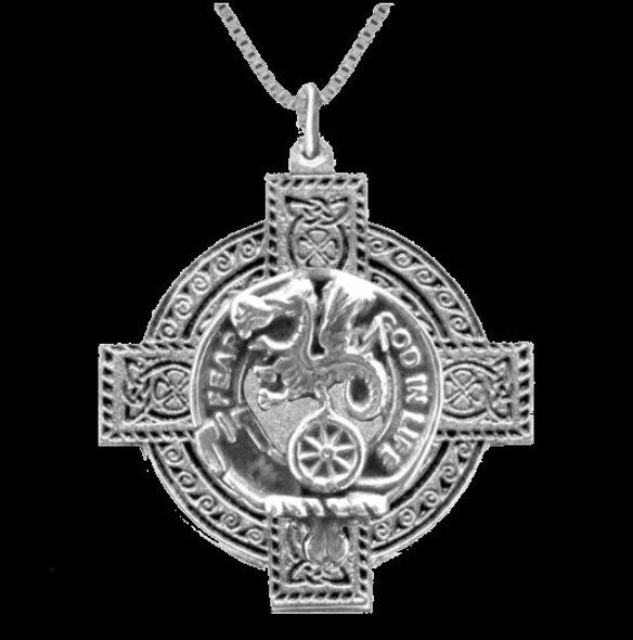 Somerville Clan Badge Celtic Cross Sterling Silver Clan Crest Pendant