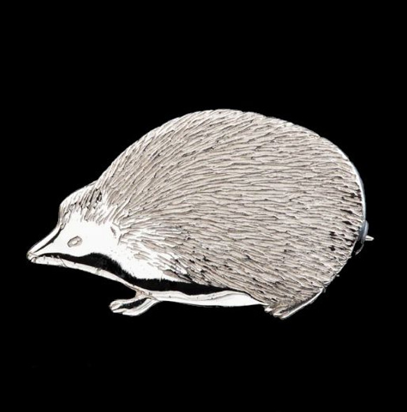 Hedgehog Animal Design Small Sterling Silver Brooch