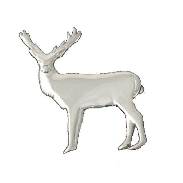 Proud Stag Animal Design Small Sterling Silver Brooch