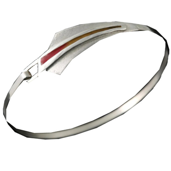 Celtic Fire Enamelled Fire Two Toned Sterling Silver Bangle