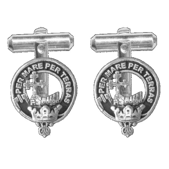 MacDonald Clan Badge Sterling Silver Clan Crest Cufflinks