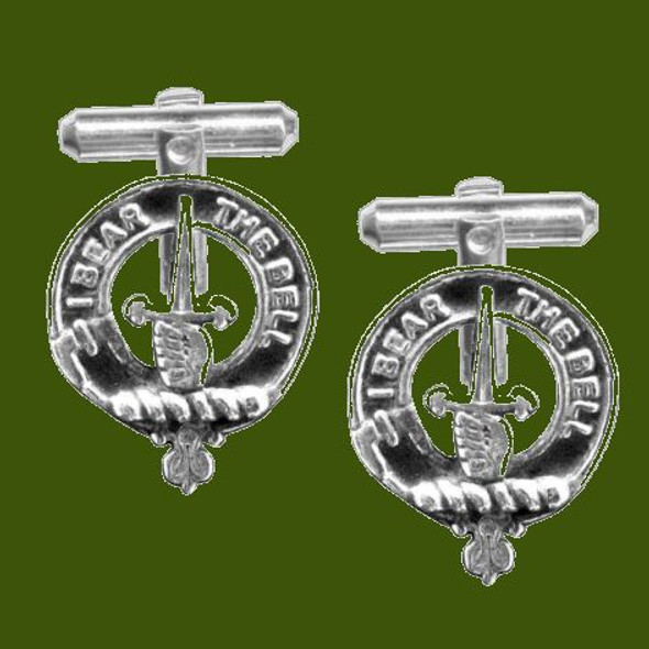 Bell Clan Badge Stylish Pewter Clan Crest Cufflinks