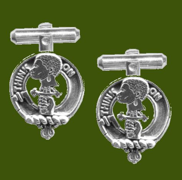 MacLellan Clan Badge Stylish Pewter Clan Crest Cufflinks