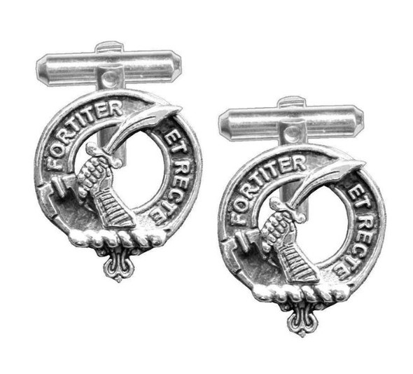 Elliot Clan Badge Stylish Pewter Clan Crest Cufflinks