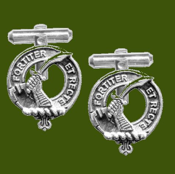 Elliot Clan Badge Stylish Pewter Clan Crest Cufflinks