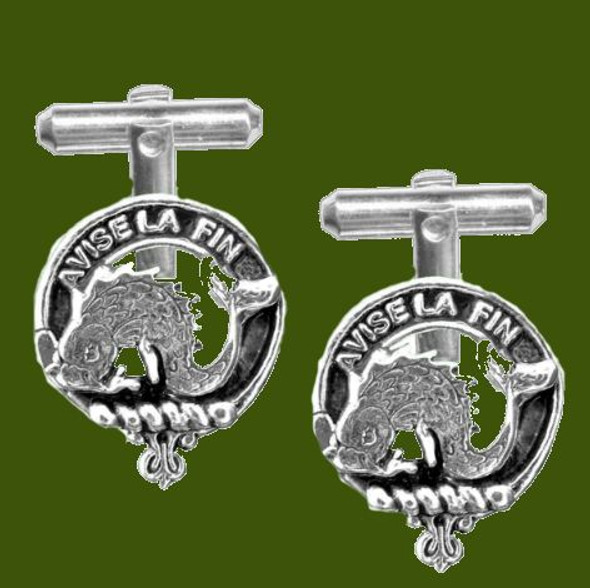 Kennedy Clan Badge Stylish Pewter Clan Crest Cufflinks
