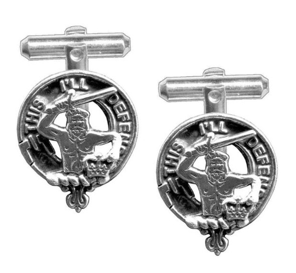 MacFarlane Clan Badge Sterling Silver Clan Crest Cufflinks